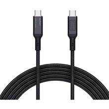 Aukey Cb-Mcc102-Bk 100W Naylon Örgülü 5A 480Mbps Type-C Type-C Lcd Ekranlı Kablo 1.8Mt 