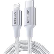Ugreen Type-C To Lıghtnıng 3A Pd Mfi Sertifikalı Örgülü Hızlı Şarj Kablosu 1 Mt Gümüş 70523 