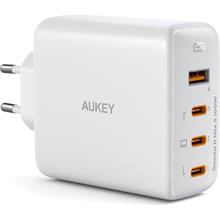 Aukey Pa-B7S-Wh 100W Dört Bağlantı Noktalı Pd Gan Duvar Şarj Cihazı 