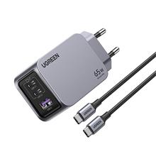Ugreen Nexode Pro 65W Gan Hızlı Şarj Cihazı Type-C Qc Pd 2Xusb-C 1Xusb-A Uzay Grisi 25871 