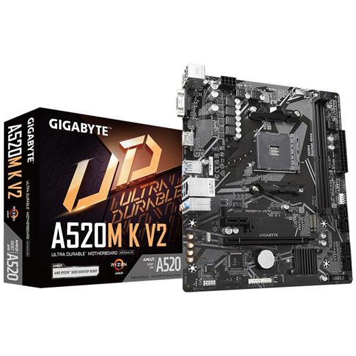 Gıgabyte A520M-K V2 Ddr4 5100Mhz 1Xvga 1Xhdmı 1Xm.2 Usb 3.2 Matx Am4 (Amd Am4 5000/4000 /3000 Serisi İle Uyumlu) 
