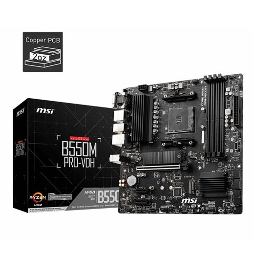 Msı B550M Pro-Vdh Ddr4 4400Mhz 1Xvga 1Xdmı 1Xdp 2Xm.2 Usb 3.2 Matx Am4 (Amd 5000 Ve 3000 Serisi İşlemci Uyumlu) 