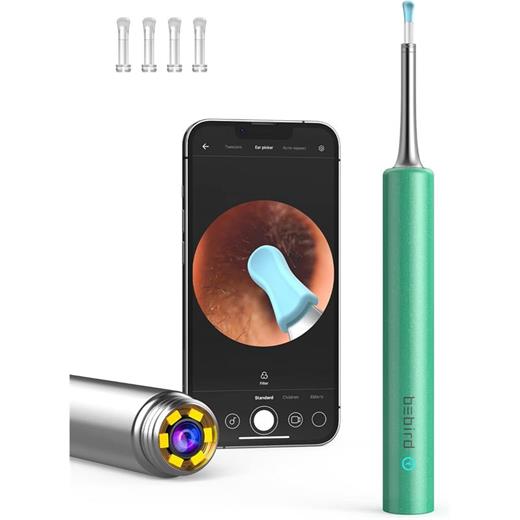 Bebırd T5 3Mp Kamera 3.5Mm Lens Şarjlı Wıfı Görüntülü Kulak Temizleyici Yeşil Renk 
