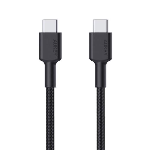 Aukey Cb-Cd45-Bk Pd Naylon Örgülü Type-C Type-C Şarj Kablosu 0.9Mt 