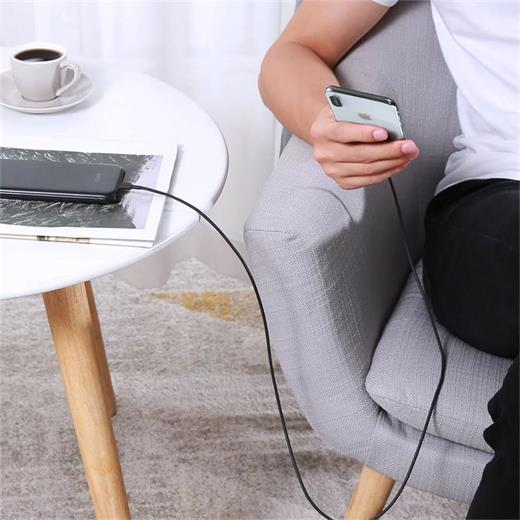Aukey Cb-Bal7-Bk Naylon Örgülü Usb-A Lıghtnıng Kablosu 0.9Mt 