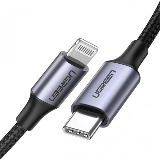 Ugreen Type-C To Lıghtnıng 3A Pd Mfi Sertifikalı Örgülü Hızlı Şarj Kablosu 2 Mt Siyah 60761 