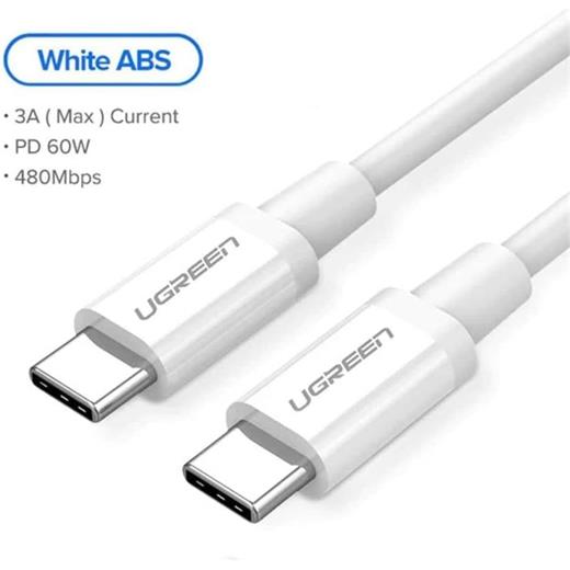 Ugreen Usb-C 60W 3A Qc Pd Hızlı Şarj Kablosu 1 Mt Beyaz 60518 