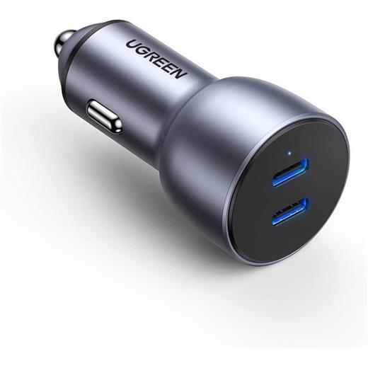 Ugreen 40W Pd Hızlı Araç İçi Şarj Cihazı Çakmaklık Adaptörü 2Xusb-C Uzay Grisi 70594 